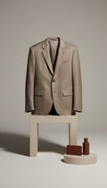 Taupe silk unisex blazer